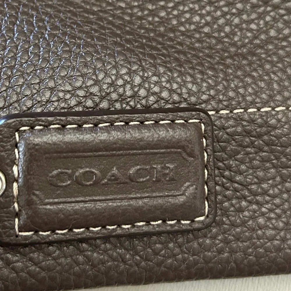 COACH F15064 LEATHER DUFFLE CROSSBODY SHOULDER BAG BROWN silver hardware excelle - Picture 6 of 16